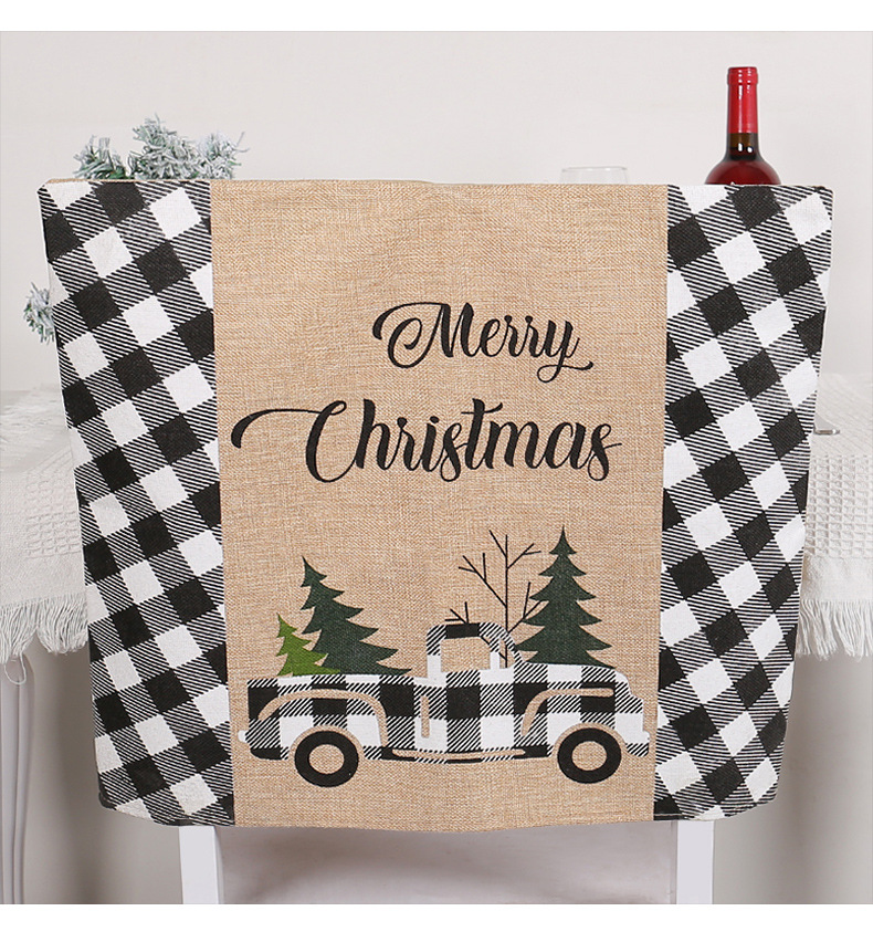 Christmas Cartoon Style Cute Tree Car Cloth Family Gathering Daily Festival Chair Cover display picture 2