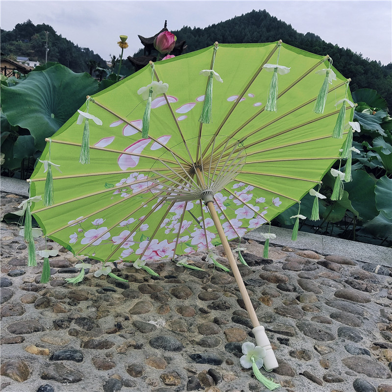 녹색 복숭아 꽃잎 우산
