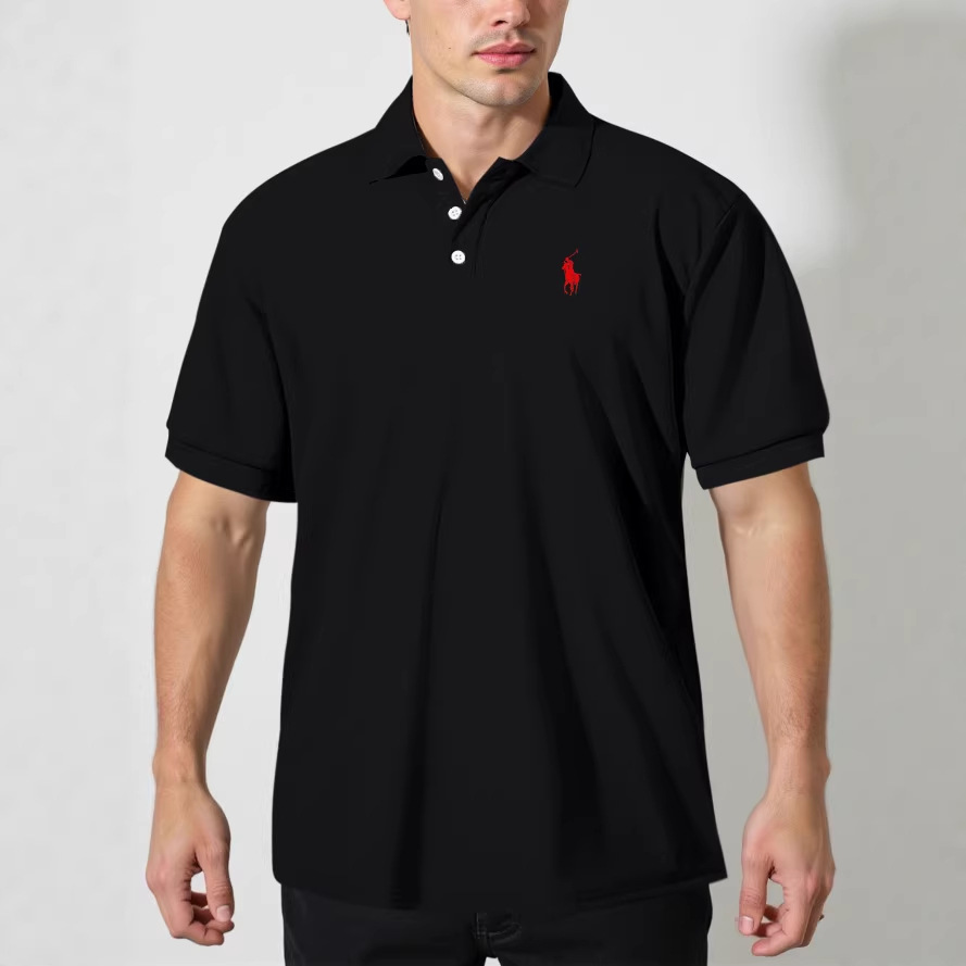 Foreign Trade Size Polo Short-Sleeve Summer Breathable Polo Shirt with New Style Loose Business Embroidered Casual Short-Sleeve Shirt