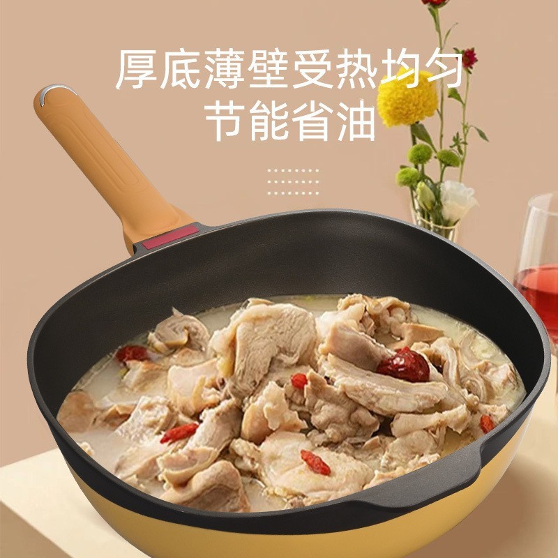 钛极岩铸不粘锅玻璃盖钛锅家用多功能平底方形锅盖32CM通用|undefined