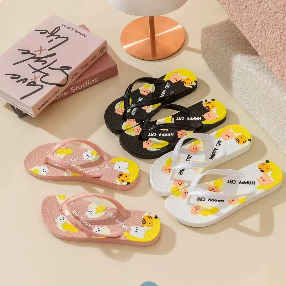 Шлепанцы, женские летние уличные шлепанцы на плоской подошве, Нескользящие шлепанцы для ванной, пляжные морские милые Студенческие сандалии оптом