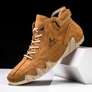 In-Stock Autumn and Winter New Couple Fashion Short Boots Foreign Trade Men's and Women's Octopus Leather Boots Large Size Outdoor Martin Boots for Men