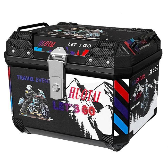 Suitable for motorcycle rear trunk 45L waterproof PP trunk non-aluminum alloy battery car toolbox universal tail box