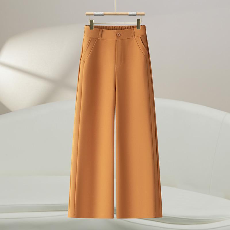 Pantalones de piernas anchas para mujeres 2026 verano nuevo pantalones recto sueltos de cintura alta para reducir la edad de los pantalones de mujer de viaje casuales delgados image 3