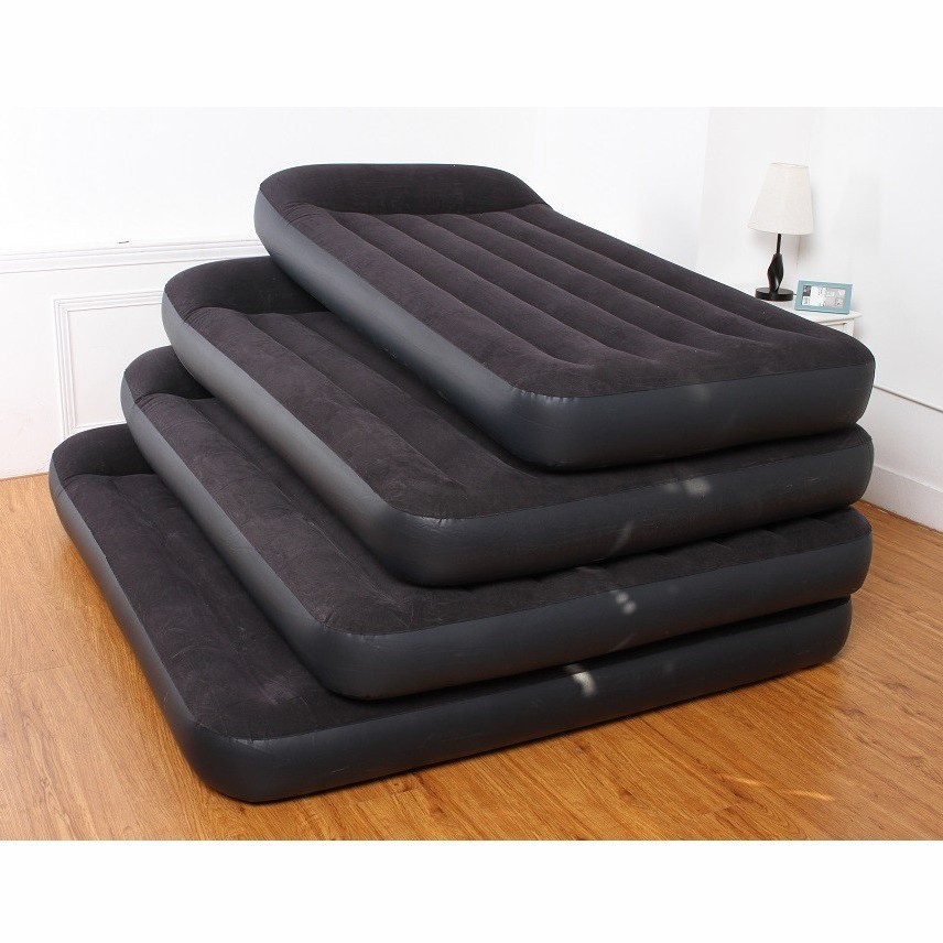 Colchón inflable INTEX64144 para uso doméstico, colchón de aire de doble grosor, cama individual portátil para exteriores con almohada.