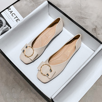 A868-3 Single shoes for women in spring and autumn 2022, new style of shallow mouth slip on women's shoes, soft soled flat bottomed ladybeaker shoes for women in large size, 41-43