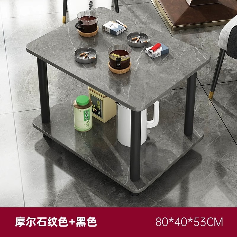 Mesa de mahjong, mesa de centro, estante de té, mesa lateral pequeña de doble capa móvil, sala de ajedrez y cartas, mini mesa de té especial para jugar a las cartas