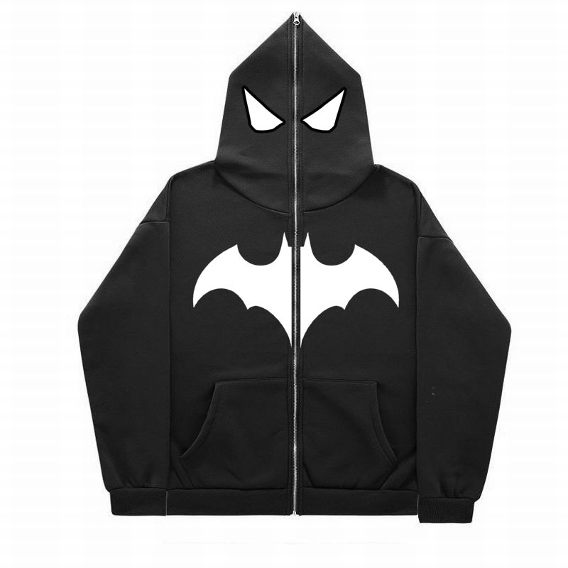 Cross-border Halloween European and American full zipper sweater Batman printing trend ful zip hoodie American coat Cross-border Halloween European and American full zipper sweater Batman printing trend ful zip hoodie American coat