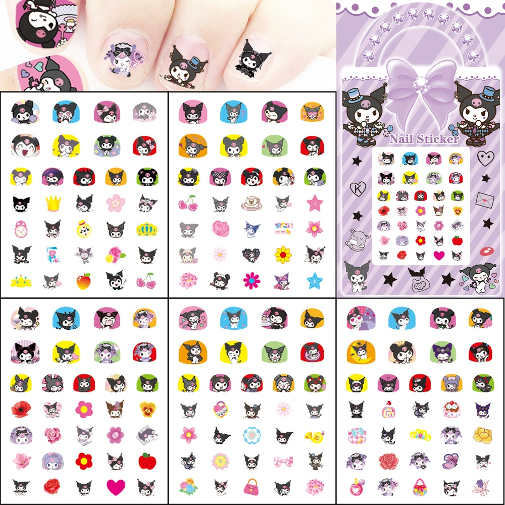 Трансграничный набор из 5 водонепроницаемых наклейки для ногтей наклейки для ногтей для детей мультфильм Sanrio Culomi наклейки для ногтей