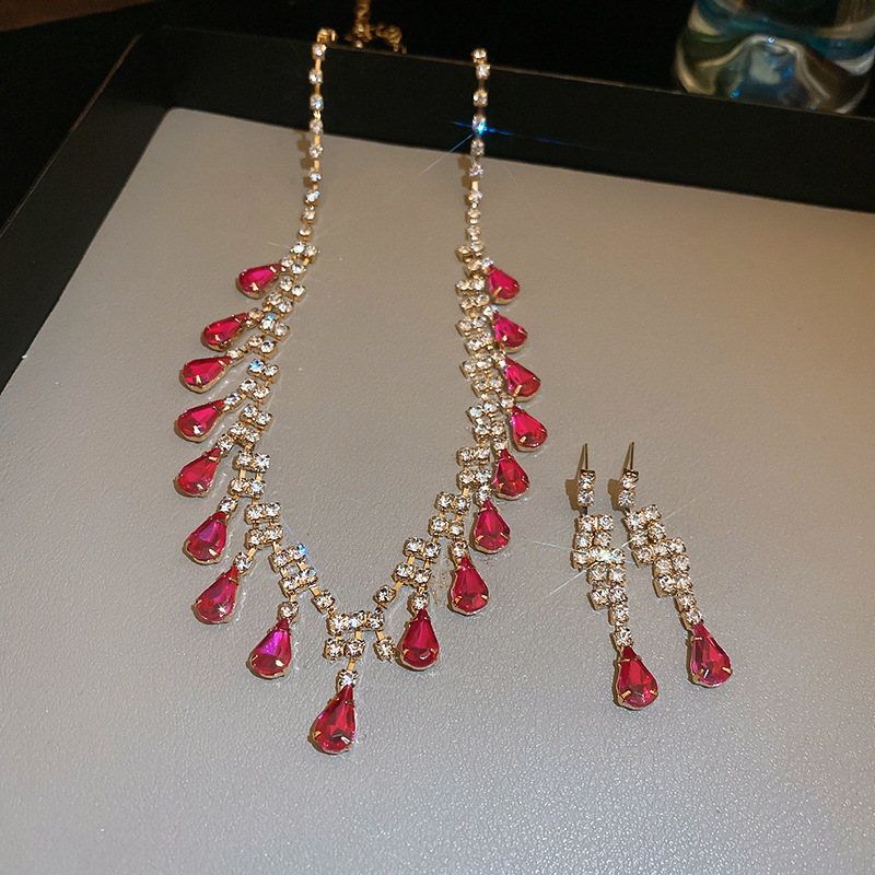 31 # Gold-rose red-water drop (set of two)