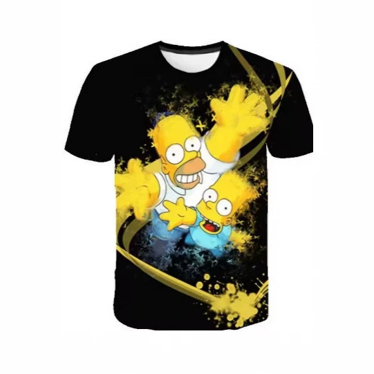 2026 Hawaiian Summer Trend: The Simpsons 3D Printed Children's Short-Sleeve T-Shirt