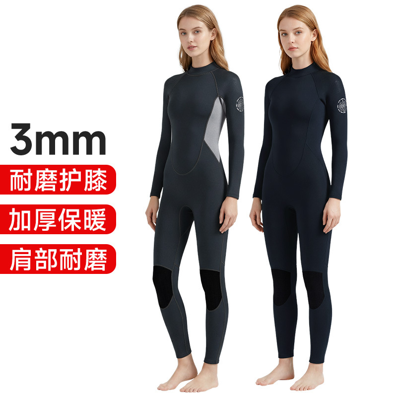 New Style Diving Suit 3mm Snorkeling Suit One-Piece Long-Sleeved Surfing Warm Diving Suit Thickened Cold-Proof Winter Swimming Wet Suit for Women