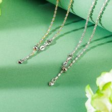 925纯银镀金伸缩调节链 韩版时尚流行双闪珠项链女珠宝首饰钻石链