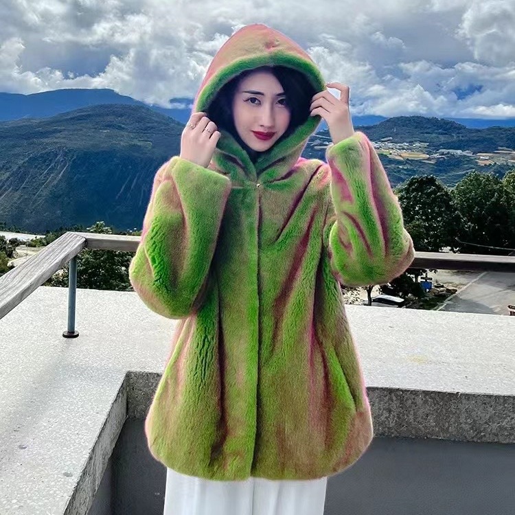 Doble color mince teñido de pelo de color alto y bajo color de pelo de color de mince chaqueta bolsa zapatos artesanía tela de juguete
