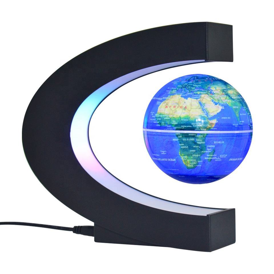 Magnetisch schwebender Globus – Geschenkidee für den Schreibtisch – Futuristische, leuchtende, kreative Dekoration_voghion.com