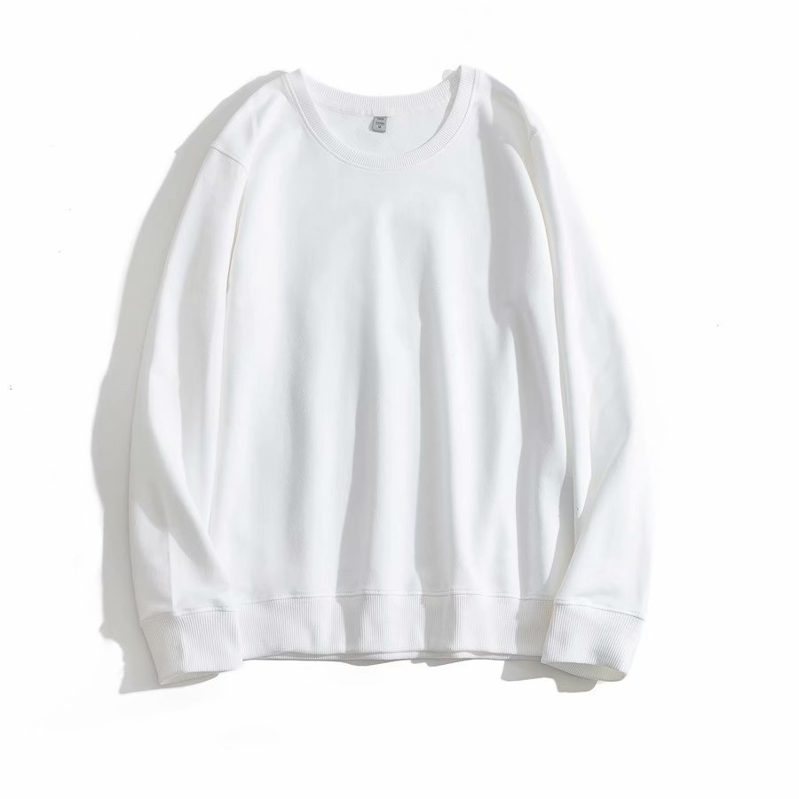 Felpa da uomo autunno 250g in puro cotone tinta unita con scollo tondo a maniche lunghe e chiusura a vite, casual alla moda, con stampa di marca_voghion.com