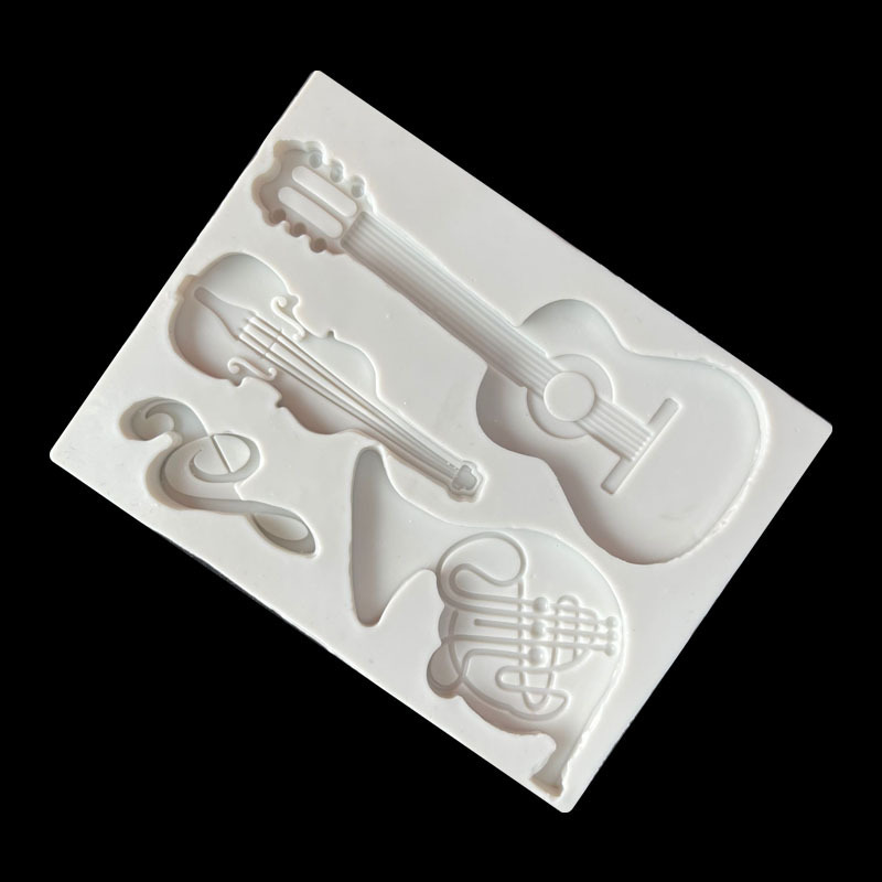 Castillo violín violonchelo trompeta nota musical molde de silicona decoración la torta chocolate epoxi arcilla image 4