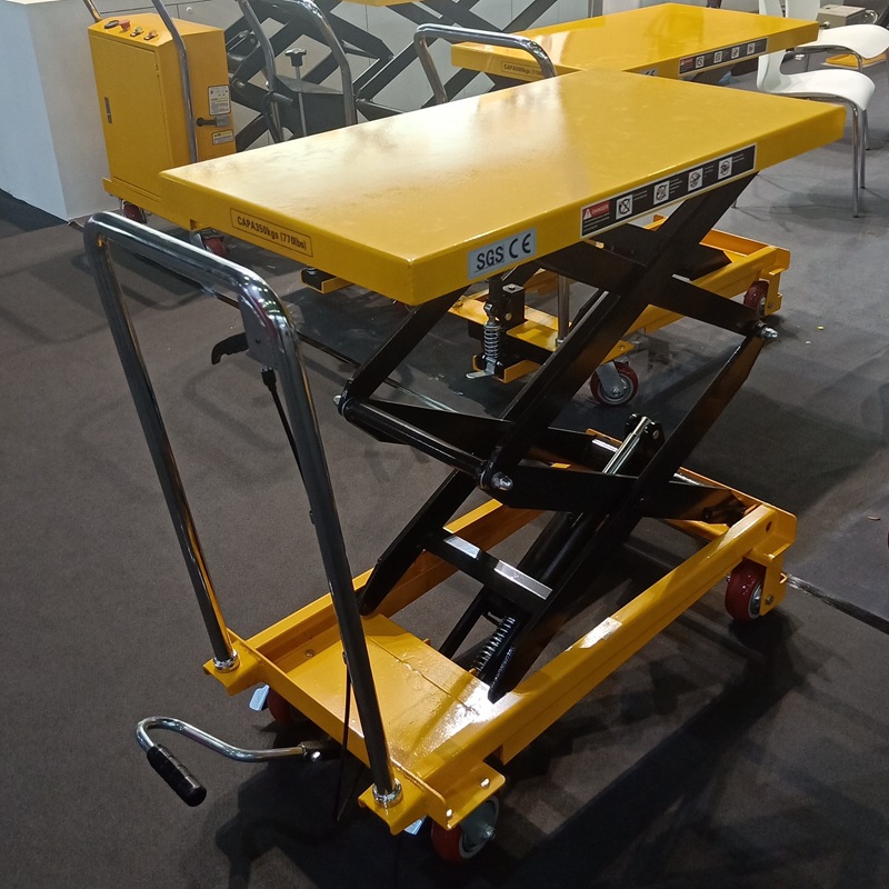 厂家手动液压升降平台 小型折叠剪叉移动液压车 滚筒换模台车