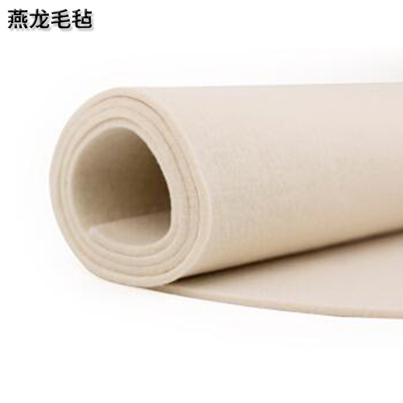 Mechanical non-slip oil absorption wear-resistant white wool felt