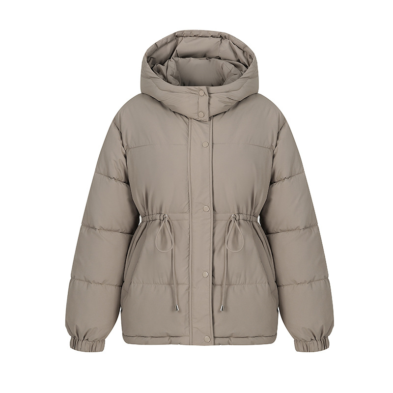 Otoño y invierno de 2025, nueva ropa de algodón coreana para mujeres con gorras de cintura delgadas y chaqueta corta de algodón de dopamina gruesa