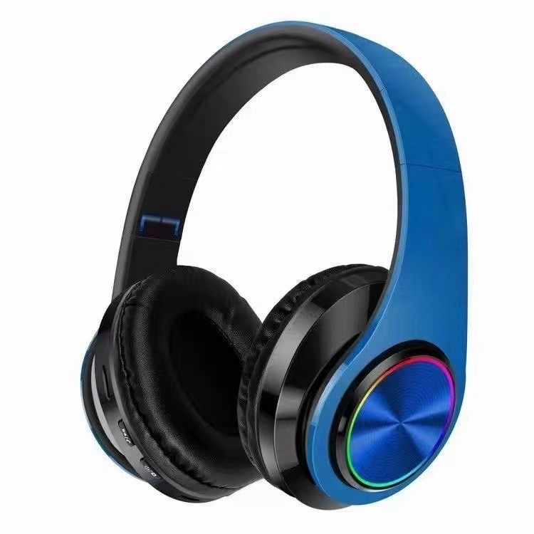 Tai nghe Bluetooth gắn trên đầu 5.3, phát sáng, có thể chuyển đổi, có thể mở, có thể gập lại, có thể lắp thẻ