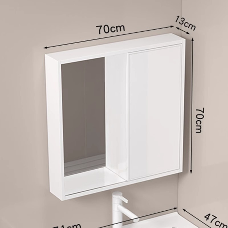 Espejo de Feng Shui escondido tipo push-pull armario de espejo de baño armario de almacenamiento de luz inteligente armario de almacenamiento de lavado tipo pared de baño