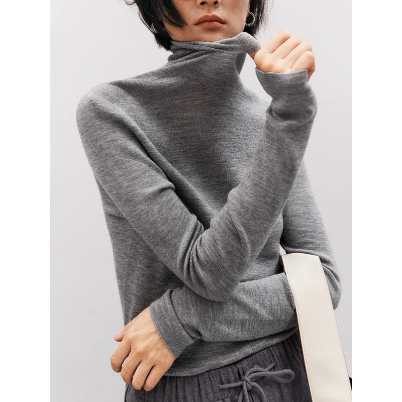 High Craftsmanship 18-Gauge "All-In-One" German Yangtze by Fine Wool Turtleneck Bottoming Knitwear