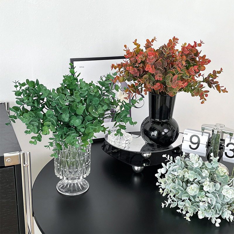 Autumn Series Single Eucalyptus Simulation Green Plant Money Leaf Plastic Holding Flower Simulation Flower Wedding Shooting Props Fake Flower Autumn Series Single Eucalyptus Simulation Green Plant Money Leaf Plastic Holding Flower Simulation Flower Wedding Shooting Props Fake Flower