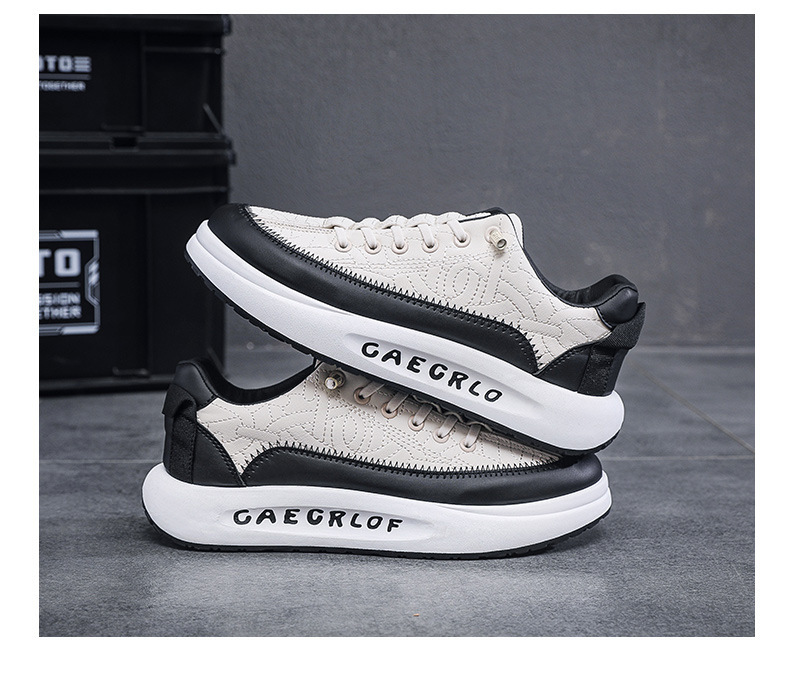 Scarpe in pelle da uomo Scarpe da tennis Scarpe da ginnastica Tessuto Supporto arco sintetico Calzature leggere resistenti allo scivolamento_voghion.com