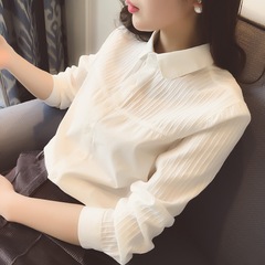 2025冬季新款加绒白色衬衫女气质显瘦打底职业打底衬衣洋气A7297