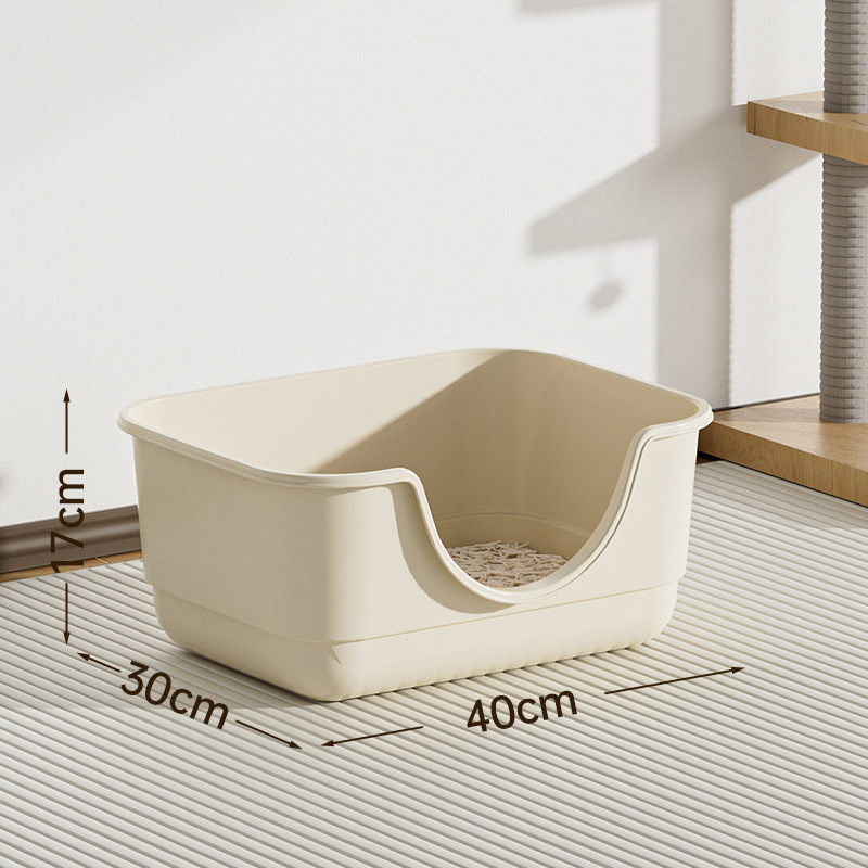 Shuai Xiaowang Extra große, halbgeschlossene, offene Toilette, Katzenstreu, Katzenkotbox, Spritzschutz_voghion.com