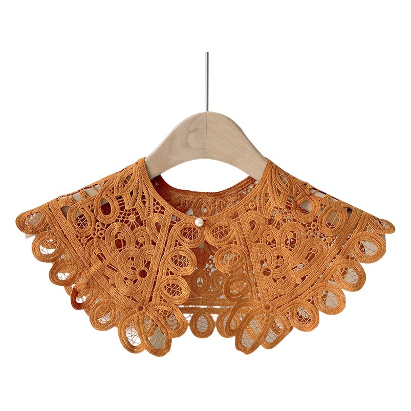 Nuevo estilo de encaje hueco-hacia fuera decoración exterior delgada artística chal mujeres del todo-fósforo dulce cuello decorativo protección chaleco falso collar