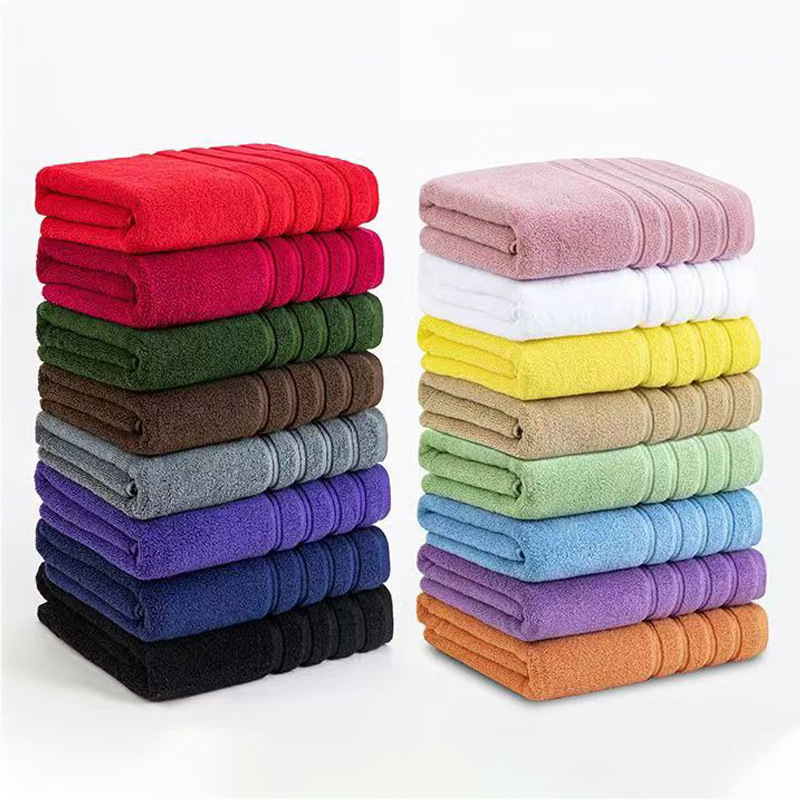 Factory wholesale plain cotton solid towel bath towel set of 6 cross-border for multi-color household suitable for bathroom