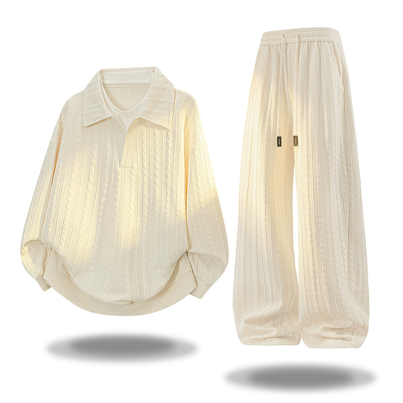 Комплект мужской одежды M-8XL: модный повседневный свитшот и спортивные брюки в американском стиле, имитация двухслойного кроя, новинка весенне-осеннего сезона