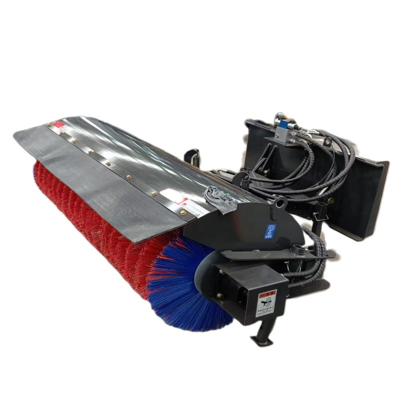 Máquina deslizante equipada con barredora de nieve hidráulica, cepillo de rodillos de remoción de nieve pequeño, fuerte poder de remoción de nieve flexible