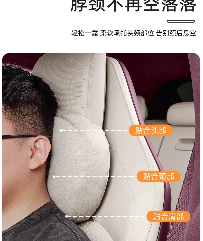 Suitable for Xiaomi Su7 New Yu7 Car-Specific Magnetic Headrest, Lumbar Support, Neck Pillow, Cushion, Pillow Accessories