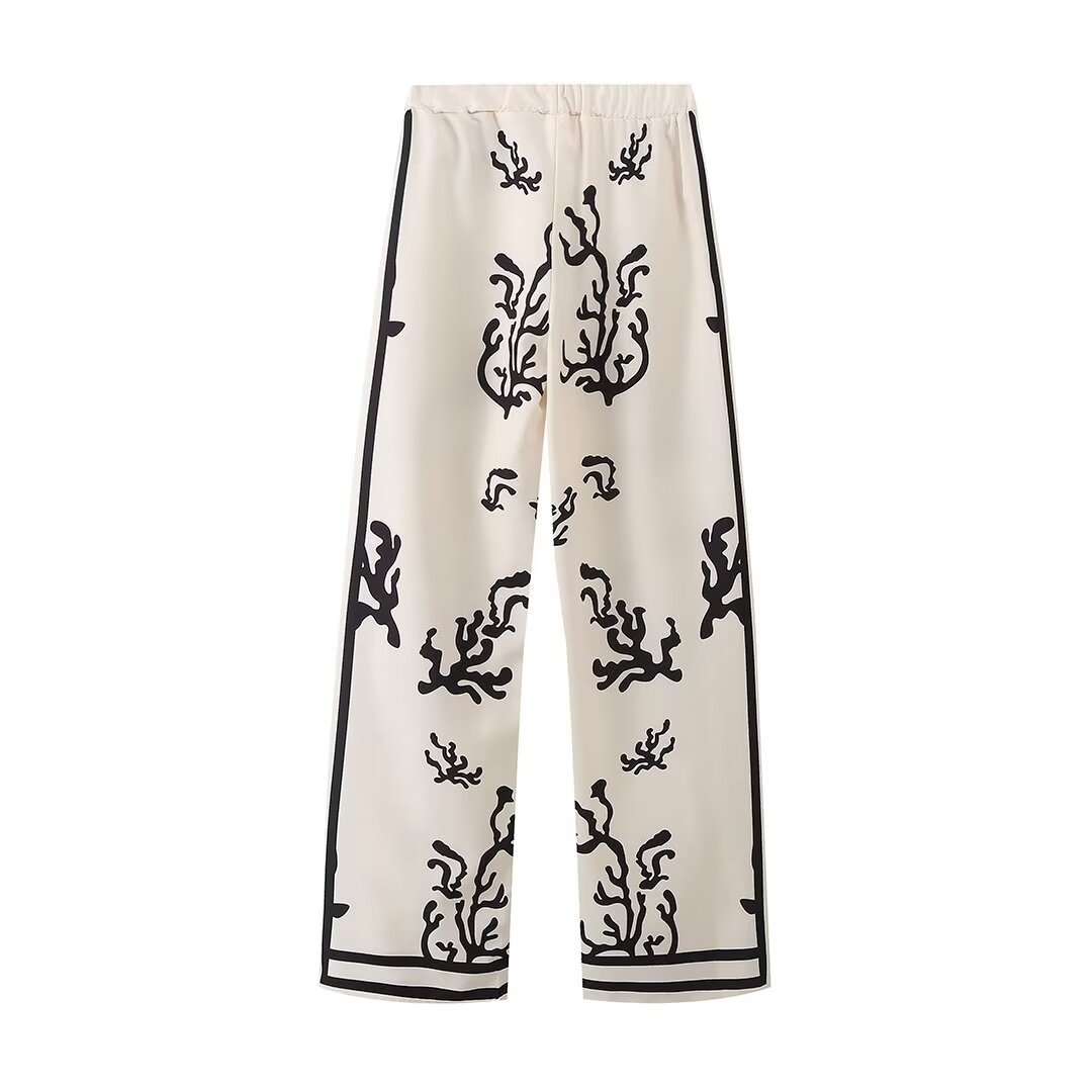 490g Weight Long Sleeve Sleeve Length Polyester Fabric Type Pant Co-ord Set Sets Type 2 Pieces Set Quantity Holiday, Outdoor, Beach Occasion Turndown Neckline Regular Fit Fit Type Printing Pattern Summer, Spring Season Women's Gender Vacation Style Holiday Outdoor Beach Women's Vacation Printing Polyester Pant Co-ord Set Pants Sets 14