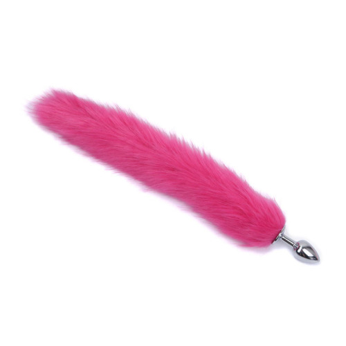 Simulated fur fox tail anal plug, artificial tail hair teasing adult products, back yard massage products