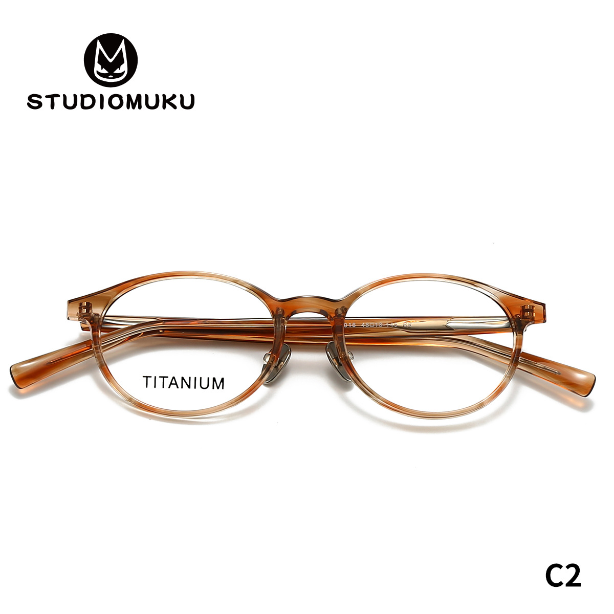 STUDIOMUKU gafas de madera frescas con marcos ovales minimalistas y no simples, marcos gruesos de titanio puro