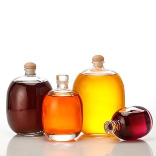 Wholesale Sealed Glass Wine Bottle 500ml Round Fruit Wine Bottle High-Value Transparent Frosted Empty Bottle Self-Brewing Bottle