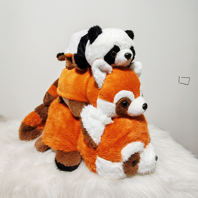 Celebridades de Internet lindo flip panda muñeca peluche simulación pequeño mapache muñeca regalo de panda gigante de Chengdu