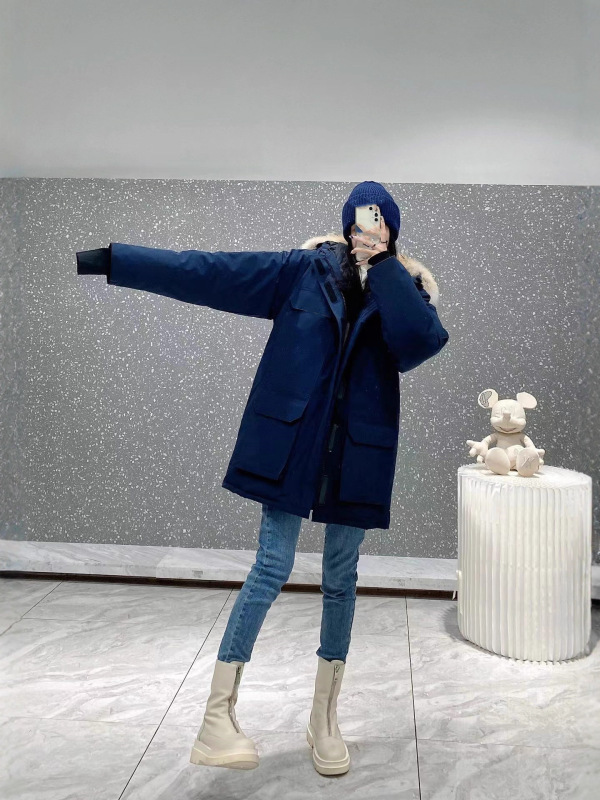 莆田工厂08款大鹅羽绒服加拿大远征男女情侣中长款羽绒服派克大衣|undefined