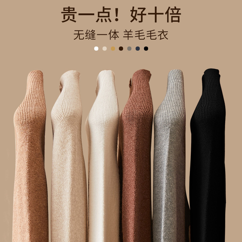 Factory Direct Sales Wool Bottoming Shirt for Women in Autumn and Winter, Half Turtleneck Slim Fit High-End Sweater 2262J