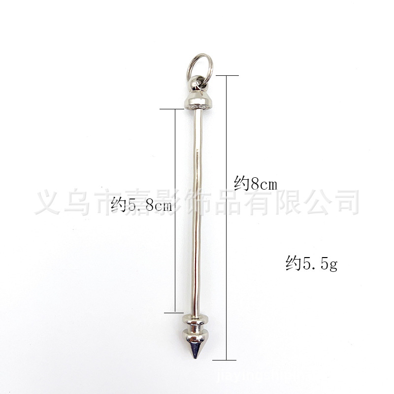 Cruz-Frontera de galvanoplastia metal multi-color Punta de bala remache de doble cabeza tornillo desmontable DIY con cuentas llavero colgante