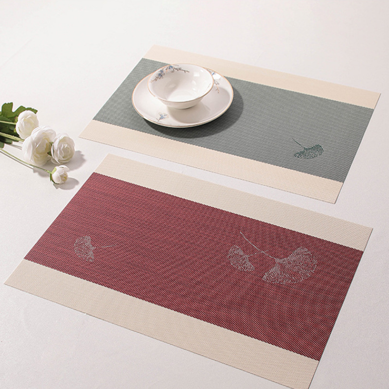 New Chinese-Style Placemats Are Waterproof and Oil-Proof, with a National Style, Heat-Insulating Table Mats for Hotels, Restaurants, Cafes, Washable Mats for Home Use, Heat-Resistant