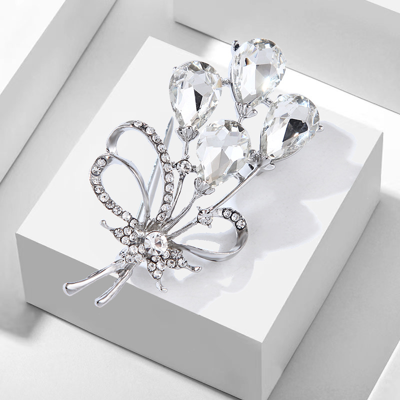 Spilla versatile con fiore, camicia, abito, spilla, stile coreano, intarsio, zircone, temperamento semplice_voghion.com