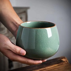 哥窯復古茶渣缸茶洗茶杯收納功夫茶具配件大號水孟廢水桶家用建水