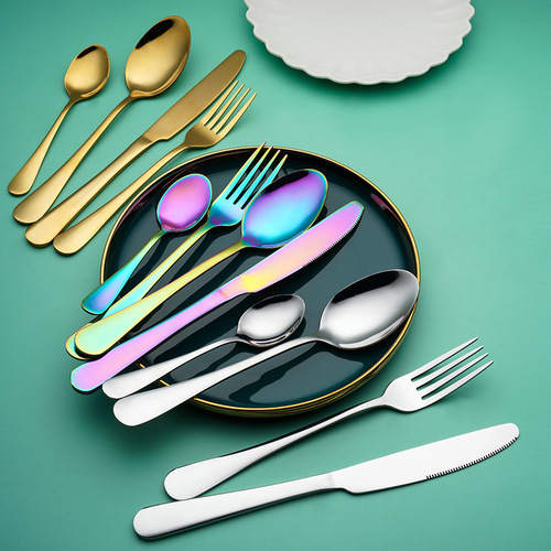 Cross-border 1010 stainless steel 4 components Amazon 24-piece gift set Western steak knife, fork and spoon