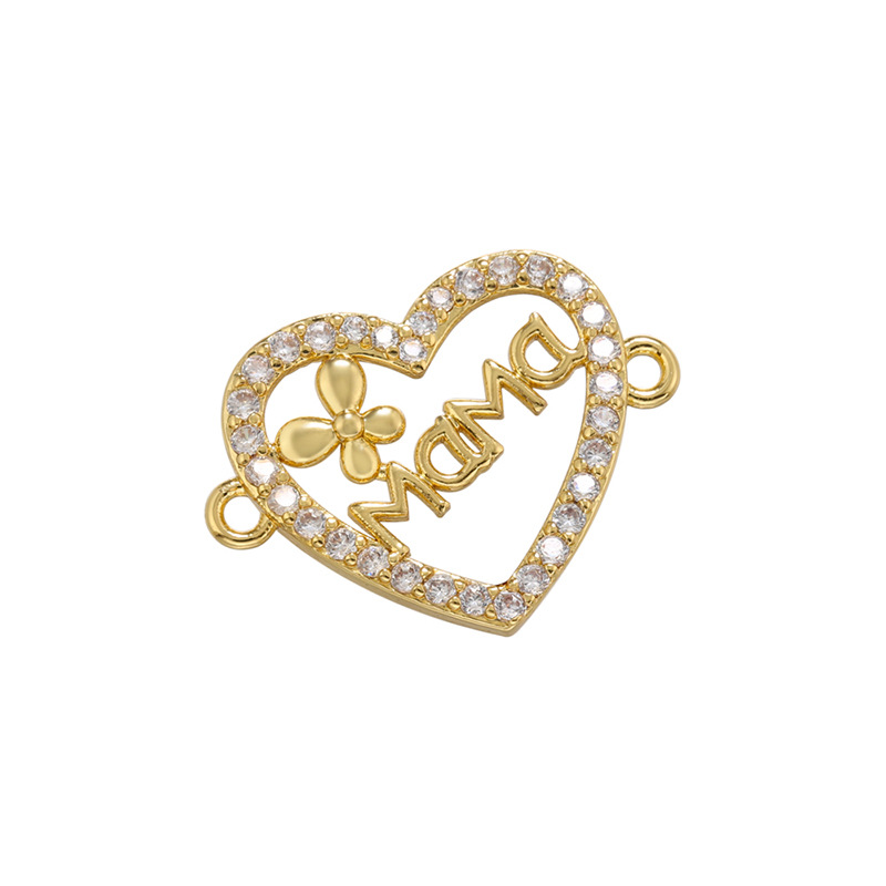 2g Weight Pendant Jewelry Making Type Zircon Inlay Material DIY Jewelry Accessories Classification 1 Piece Quantity Brass Material Letter, Heart Shape Pattern Plating, Inlay Design Simple Style Style 1 Piece Brass Zircon Letter Heart Shape Pendant 3