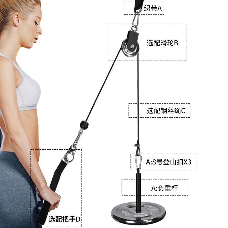 健身器材配件高位店铺拉杆DIY改装家用器械热销钢滑轮飞鸟下|undefined